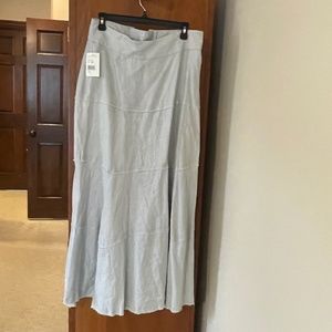 CAbi Summer Fling Tiered Linen Lace-up Maxi Skirt